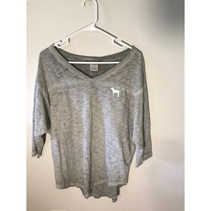 Quarter length v-neck VS Pink shirt